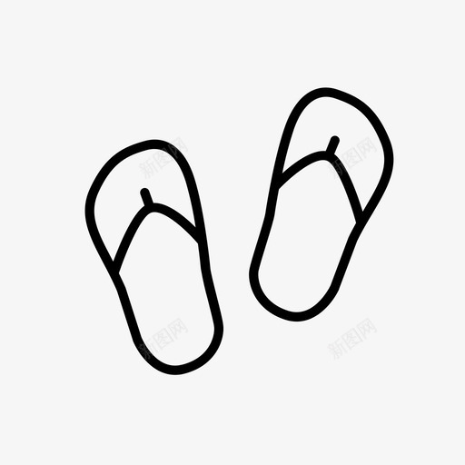 人字拖海滩凉鞋图标svg_新图网 https://ixintu.com 人字 凉鞋 夏天 拖鞋 海滩 邋遢