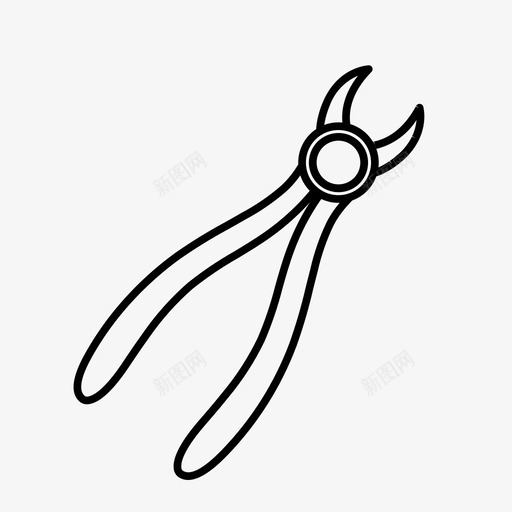 牙科钳牙钳牙科护理图标svg_新图网 https://ixintu.com 医学 工具 护理 治疗 牙科 牙钳