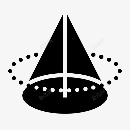 圆锥体三维几何图标svg_新图网 https://ixintu.com 三维 几何 圆锥体 数学 数学和几何图形
