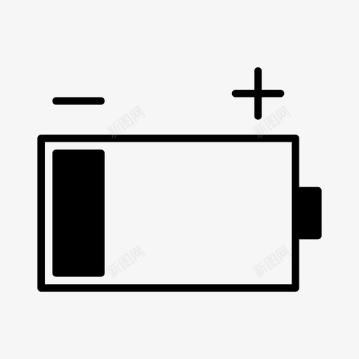 低电量蓄电池能量图标svg_新图网 https://ixintu.com 公司 图标 填充 电量 能量 蓄电池