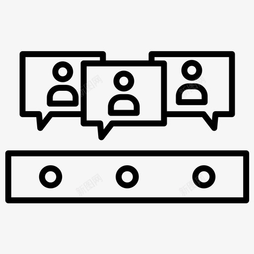 群聊天交流图标svg_新图网 https://ixintu.com 交流 加粗 图表 在线 时间 粗线条 群聊 聊天 营销