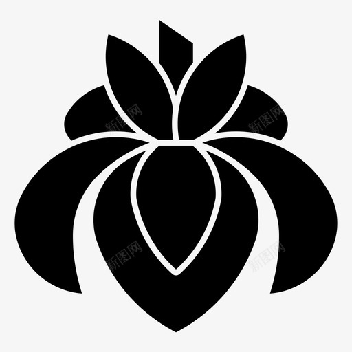 鸢尾花花绿图标svg_新图网 https://ixintu.com 尾花 鸢尾