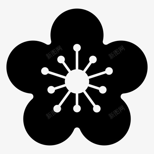 杏花花图标svg_新图网 https://ixintu.com 杏花
