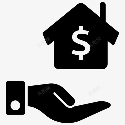 住房贷款购房房产图标svg_新图网 https://ixintu.com 住房贷款 填充 房产 房地产 购房