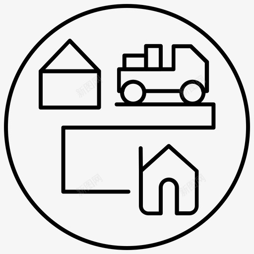 送货上门送货卡车物流图标svg_新图网 https://ixintu.com 卡车 房地产 物业 物流 线圈 送货 送货上门