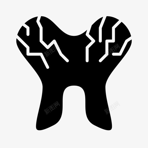 牙医裂纹医疗图标svg_新图网 https://ixintu.com 医疗 牙医 牙齿 裂纹