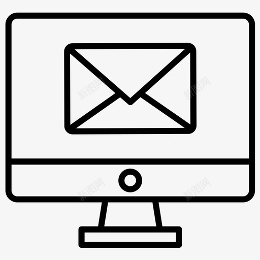 电子邮件计算机显示器图标svg_新图网 https://ixintu.com 加粗 显示器 电子邮件 社交 粗线条 计算机 通讯