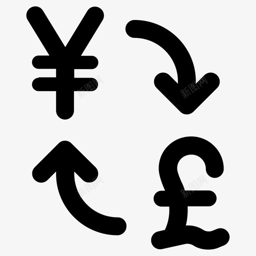 英镑零钱货币图标svg_新图网 https://ixintu.com 兑换 日元 英镑 货币 零钱