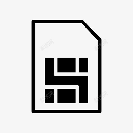 sim卡芯片手机图标svg_新图网 https://ixintu.com sim 字形 手机 技术 芯片 轮廓