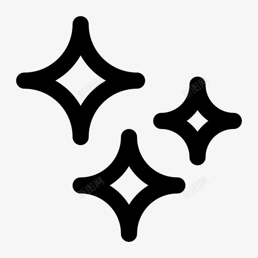 闪亮干净明亮图标svg_新图网 https://ixintu.com 夜晚 天气线 干净 明亮 星星 闪亮