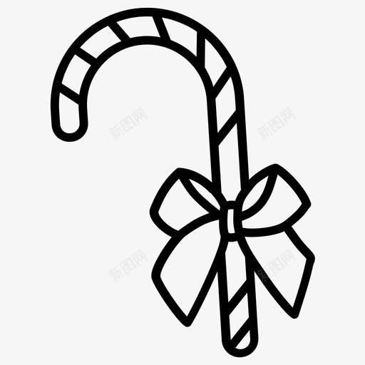 圣诞节庆祝活动圣诞糖果图标svg_新图网 https://ixintu.com 加粗 圣诞 圣诞节 庆祝活动 粗线条 糖果