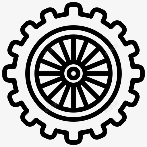 车轮自行车齿轮图标svg_新图网 https://ixintu.com 自行车 车轮 轮廓 运输工具 零件 齿轮