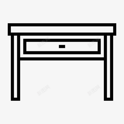 控制台桌书桌抽屉家具图标svg_新图网 https://ixintu.com 书桌 家具 抽屉 控制台 桌子