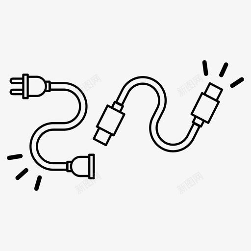 电缆导线电线图标svg_新图网 https://ixintu.com usb 充电 导线 电线 电缆