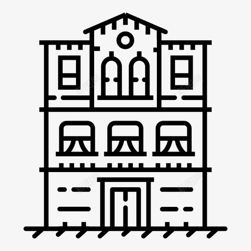 房屋建筑城市图标svg_新图网 https://ixintu.com 历史 城市 城镇 市中心 建筑 房屋 景观