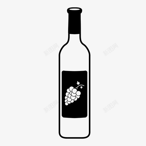 酒瓶乡村葡萄图标svg_新图网 https://ixintu.com 乡村 品尝 葡萄 酒庄 酒瓶