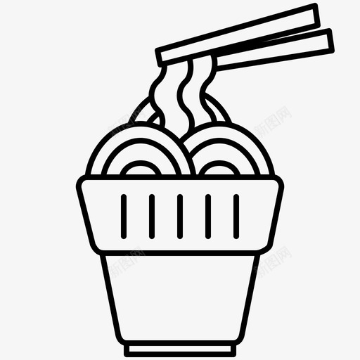面条中餐筷子图标svg_新图网 https://ixintu.com 中餐 快餐系列 杯子 筷子 速食 面条