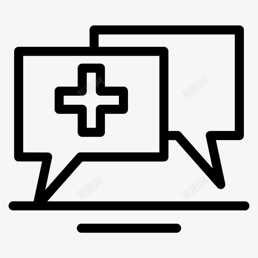 医院聊天健康图标svg_新图网 https://ixintu.com 健康 加粗 医疗 医疗保健 医院 粗线 聊天