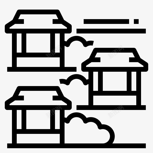 bukchonhanok韩国图标svg_新图网 https://ixintu.com bukchon hanok landmark travel 韩国