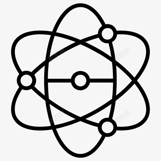 核原子科学图标svg_新图网 https://ixintu.com 加粗 原子 物理 科学 粗线
