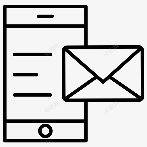 电子邮件信件智能手机图标svg_新图网 https://ixintu.com 信件 智能手机 电子邮件 社交通讯粗体lineset104