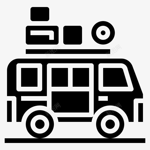 商队露营车野营图标svg_新图网 https://ixintu.com 商队 旅行 背包客铭文 车辆 运输 野营 露营车