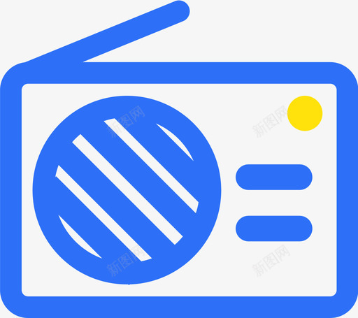 收音机svg_新图网 https://ixintu.com 收音机 填充 线性 多色 简约 精美 方正 圆润 商务 扁平