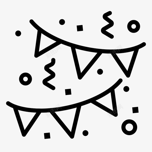 生日彩旗装饰图标svg_新图网 https://ixintu.com 彩旗 生日 聚会 装饰