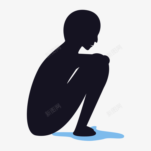 孤单的蓝_人svg_新图网 https://ixintu.com 孤单的蓝_人 寂寞
