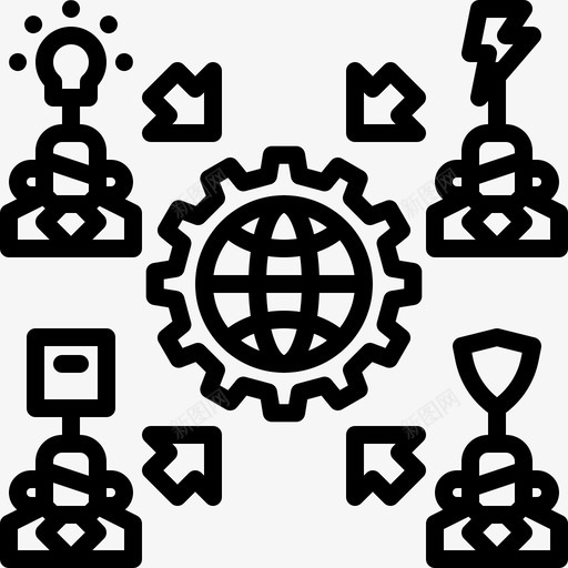 外包开发资源图标svg_新图网 https://ixintu.com 业务团队 团队合作 外包 开发 资源