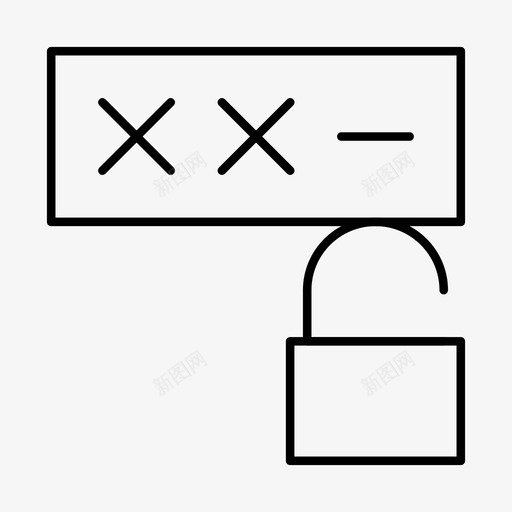 隐藏密码安全图标svg_新图网 https://ixintu.com 安全 密码 接口基本细线集39 解锁 隐藏