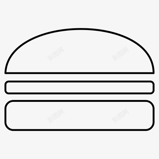 汉堡食物垃圾食品图标svg_新图网 https://ixintu.com 垃圾食品 汉堡 食品图标细线集11 食物 餐食