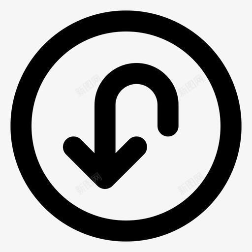 下舍入箭头方向图标svg_新图网 https://ixintu.com 下舍入箭头 方向