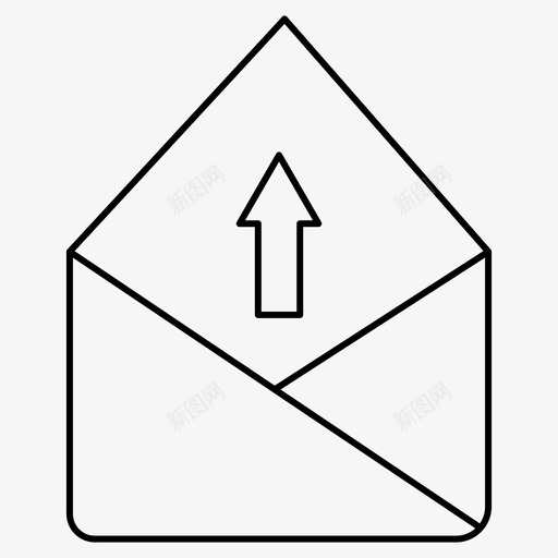 邮件信封上传文件图标svg_新图网 https://ixintu.com 上传 信件 信封 文件 细线 通信 邮件