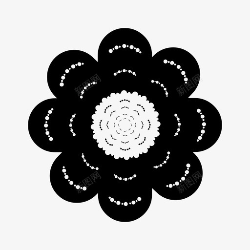 花黑色扁平图标svg_新图网 https://ixintu.com 扁平 花 花图标 黑色