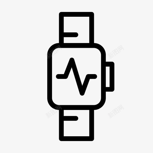 智能手表健身跟踪健康脉搏图标svg_新图网 https://ixintu.com 健康 健身 医疗 手表 数字 智能 脉搏 跟踪