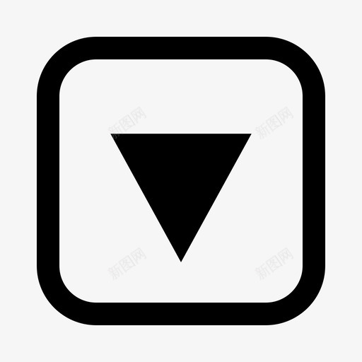 向下箭头箭头方向图标svg_新图网 https://ixintu.com 中的 向下 方向 方框 箭头 说明