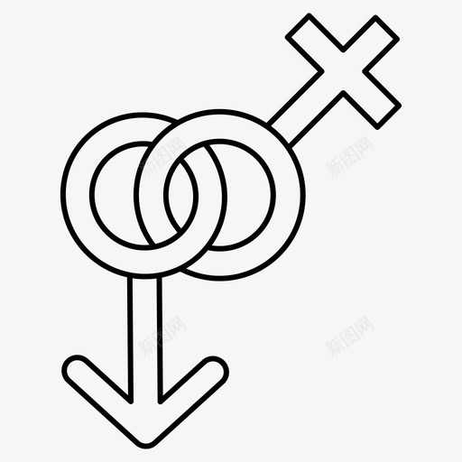 婚姻女性性别图标svg_新图网 https://ixintu.com 医学 女性 婚姻 性别 细线