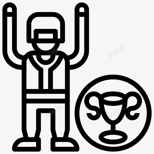冠军棒球男图标svg_新图网 https://ixintu.com 冠军 大纲 棒球 领奖台