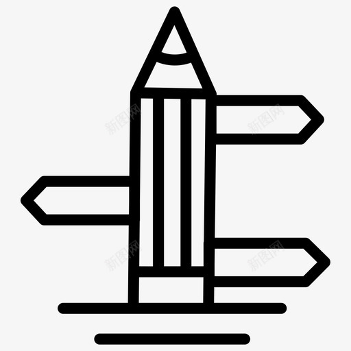 铅笔黑板方向图标svg_新图网 https://ixintu.com 工商管理加粗线条集116 方向 方向板 铅笔 黑板