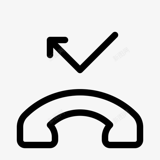 未接电话电话智能手机图标svg_新图网 https://ixintu.com 手机 智能 未接 电话