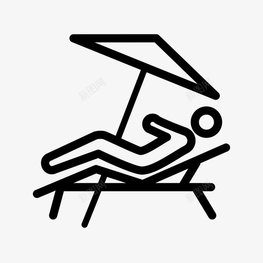 在海滩上休息吊床休息室图标svg_新图网 https://ixintu.com 休息室 吊床 在海滩上休息 秋千