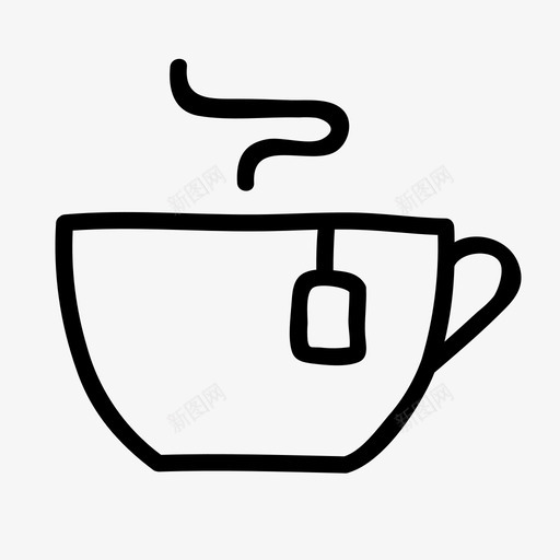 一杯茶冲泡喝图标svg_新图网 https://ixintu.com 一杯 冲泡 手绘