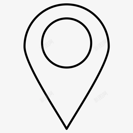 地图地图图钉地图指针图标svg_新图网 https://ixintu.com 图钉 地图 导航 常规 指针 用户界面 线条