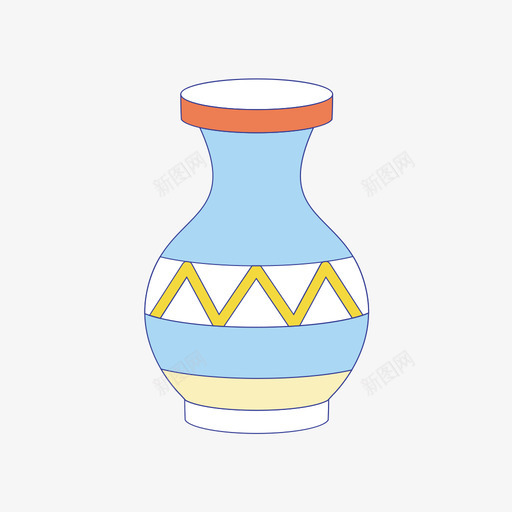 古典花瓶svg_新图网 https://ixintu.com 古典花瓶 线性 扁平 多色 简约 精美