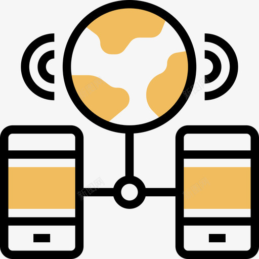 互联网网络共享8黄影图标svg_新图网 https://ixintu.com 互联网 共享 网络 黄影