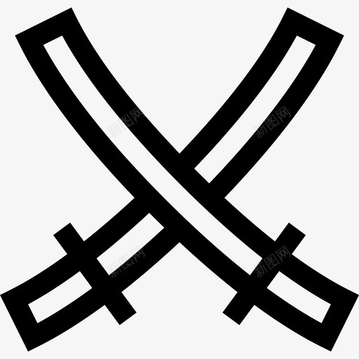 武士刀忍者32线性图标svg_新图网 https://ixintu.com 忍者 武士 线性