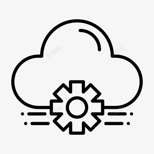 云设置修复服务图标svg_新图网 https://ixintu.com 修复 办公 服务 线路 设置
