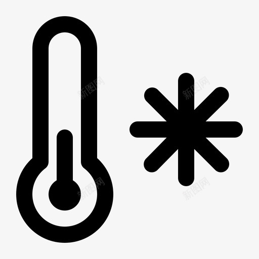 温度计冷冻图标svg_新图网 https://ixintu.com 冬季 温度 温度计 雪花