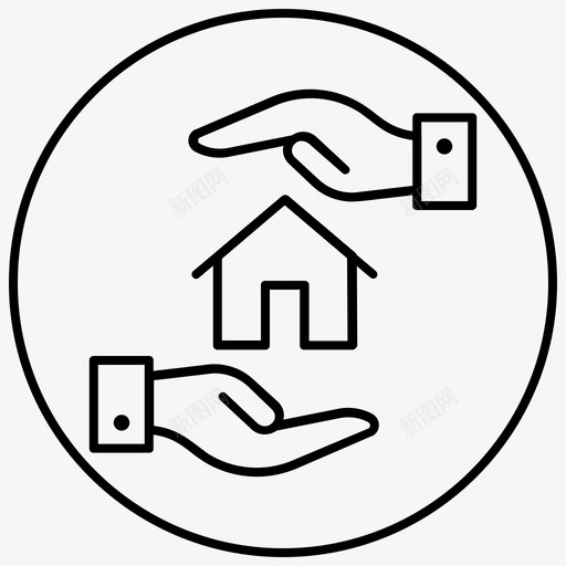 保障房购房家庭保险图标svg_新图网 https://ixintu.com 保险 保障 家庭 房产 房地产 线圈 购房